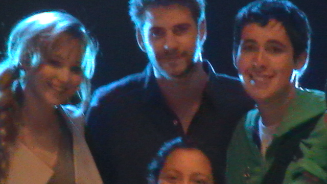 Jennifer Lawrence and Liam Hemsworth together at The Hunger Games rally at Six Flags in Mexico City!
