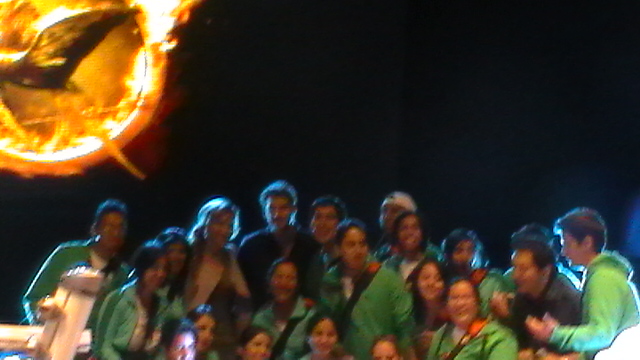 Jennifer Lawrence and Liam Hemsworth together at The Hunger Games rally at Six Flags in Mexico City!
